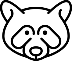 Raccoon Head Digital Sketch Svg Design, Free Vectors File